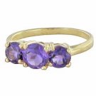 10k Yellow Gold Black Amethyst Diamond Ring