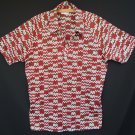 Vintage 70s Lilly Dache of Paris NY CA  Abstract Print Men's Disco Polo Shirt -- Size 46" - L