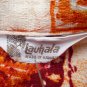 Vintage 60s Mens Lauhala Orange and White Cotton Barkcloth Hawaiian Zip Front Surfer Shirt - M to L