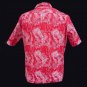 Vintage 70s Mens Red and White Wahine Hula Girl Print VLV Aloha Hawaiian Cotton Shirt - Size L