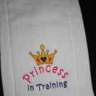 Embroidered Burp Cloth for Girl- Princess in Training