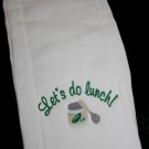 Embroidered Burp Cloth- Let's Do Lunch