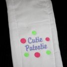 Embroidered Cutie Patootie Monogrammed Burp Cloth