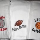 Baby Boy's Embroidered Monogrammed Burp Cloth Set of 3- SportsFrom Babies2Bowwows