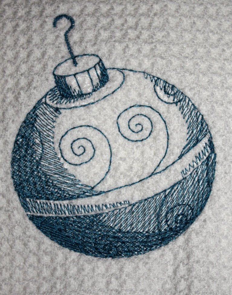 Embroidered Christmas Ornament Kitchen Towel