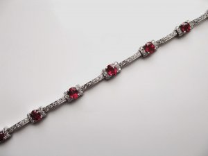 Diamond Bracelet with Rubies