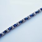 Blue Sapphire and Diamond Bracelet