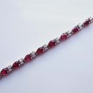 Bracelet with Pear Shaped Rubies and Diamonds