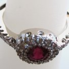 Ruby Ring with Diamond Setting