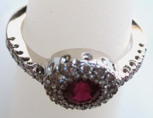 Ruby Ring with Diamond Setting