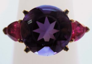 Amethyst Ring with Rubies