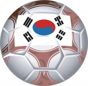 Korea Soccer Ball Flag Wall Decal