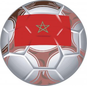 Morocco Soccer Ball Flag Wall Decal