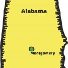 Alabama State Map Wall Decal