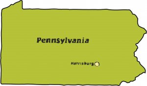 Pennsylvania State Map Wall Decal