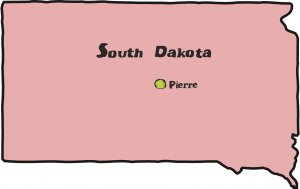 South Dakota State Map Wall Decal