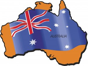 Australia Country Map Flag Wall Decal