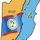 Belize Country Map Flag Wall Decal