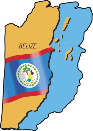 Belize Country Map Flag Wall Decal