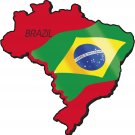 Brazil Country Map Flag Wall Decal