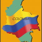 Colombia Country Map Flag Wall Decal