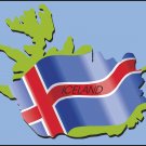 Iceland Country Map Flag Wall Decal