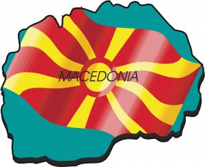 Macedonia Country Map Flag Wall Decal