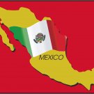 Mexico Country Map Flag Wall Decal