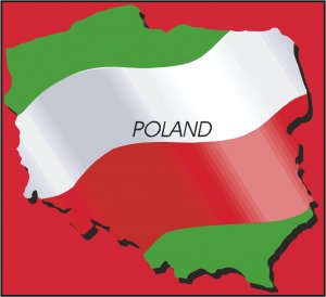 Poland Country Map Flag Wall Decal