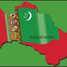 Turkmenistan Country Map Flag Wall Decal