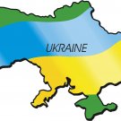 Ukraine Country Map Flag Wall Decal