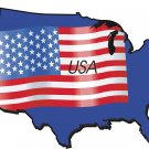 United States Country Map Flag Wall Decal