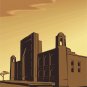 Mosque Sunset Vector Art on Canvas