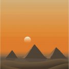 Pyramids Sunset Vector Art on Canvas