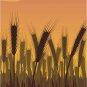 Wheat Field Sunset Vector Art on Canvas