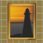 Lighthouse Sunset Vector Art on Canvas