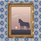 Horse Sunset Vector Art on Canvas