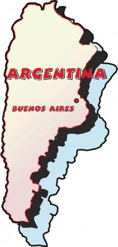 Argentina Country Map Wall Decal