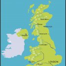 Great Britain Realistic Country Map Wall Decal
