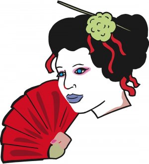Red Geisha Wall Decal