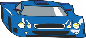 Blue Race Car Wall Decal