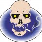 Smoking Skull Yellow Eyes Wall Decal
