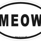 Meow Oval Car Sticker