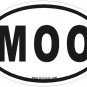 Moo Oval Car Sticker