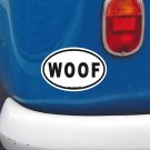 Woof Oval Car Sticker