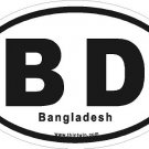 Bangladesh Oval Car Sticker
