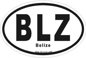Belize Oval Car Sticker