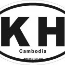 Cambodia Oval Car Sticker