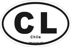 Chile Oval Car Sticker