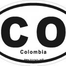 Colombia Oval Car Sticker